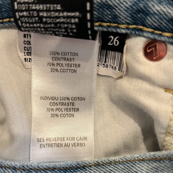 7 for All Mankind Jean Denim Cut Off Light Wash Distressed Skirt NWT Size 26 - Picture 6 of 8